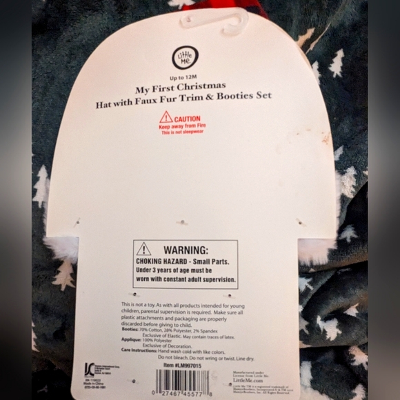 1st Christmas hat with matching booties - Picture 5 of 5